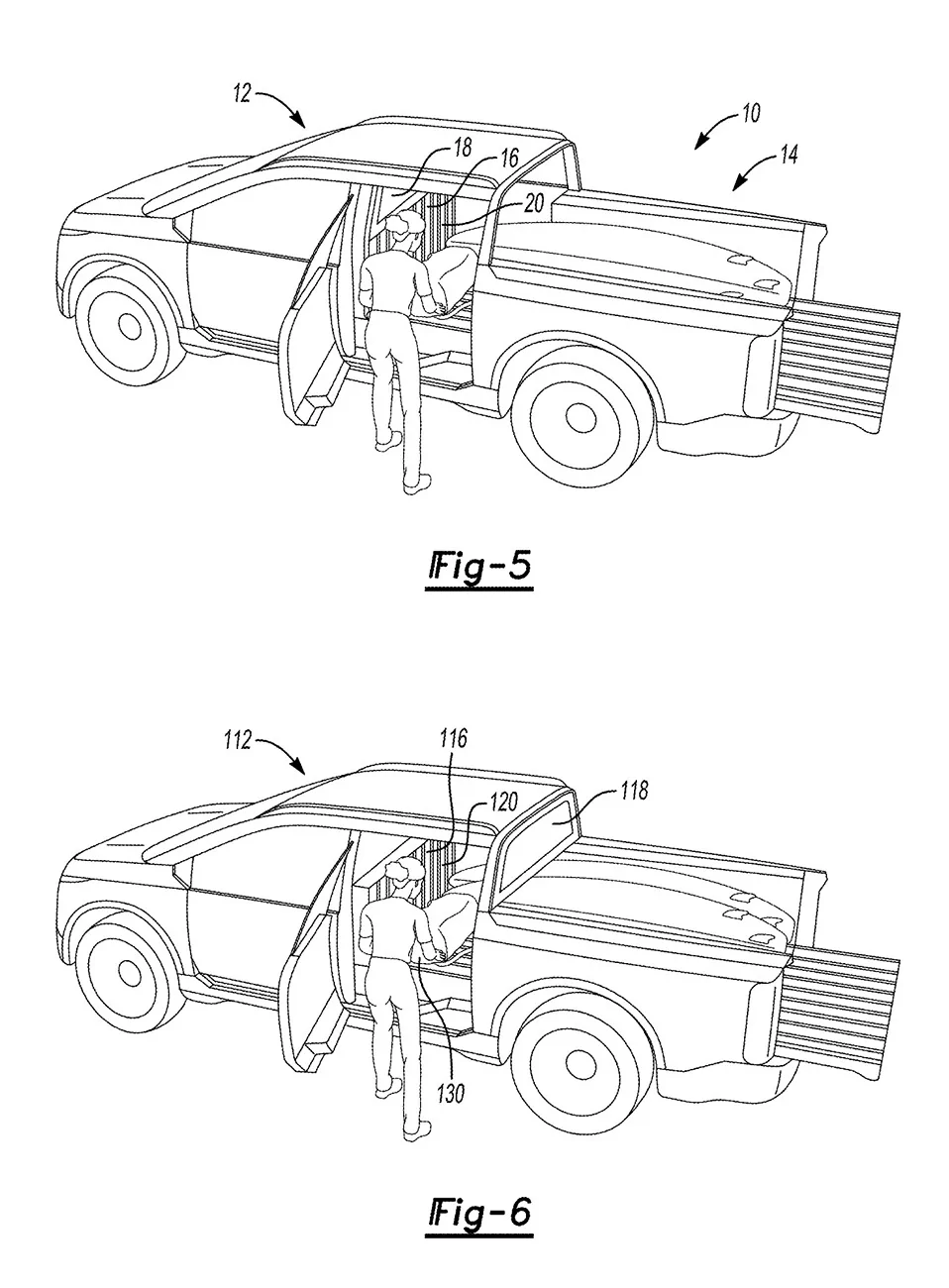 Ford Maverick EV Pickup Ranchero EV pickup design & passthrough potential preview in patent images anchero EV pickup design & passthrough 4