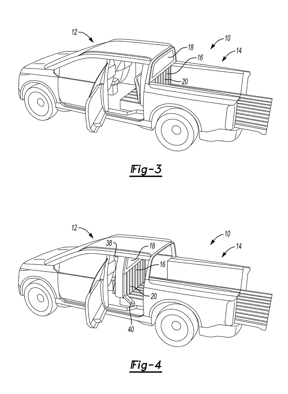 Ford Maverick EV Pickup Ranchero EV pickup design & passthrough potential preview in patent images anchero EV pickup design & passthrough 5